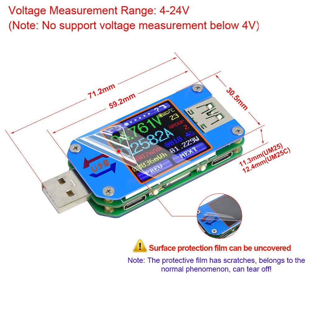 UM25 UM25C Voltage and Current - огляд і ціна Usb Ammeter Tester