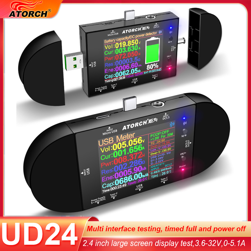 UD24 2.4'inch USB Tester DC5.5 - огляд і ціна Usb Ammeter Tester