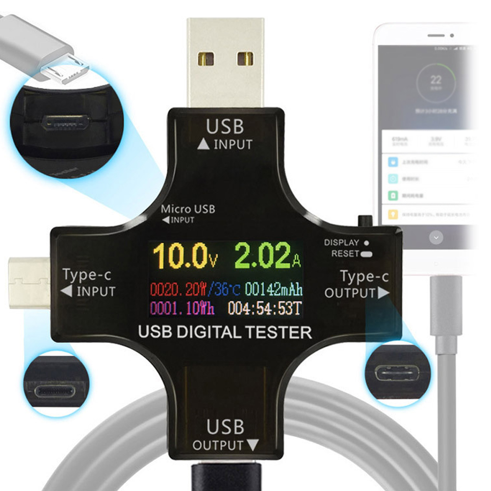 USB Tester Type-C PD Color Dig - огляд і ціна Usb Ammeter Tester