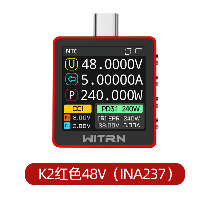 New Red Version WITRN K2 INA23 - огляд і ціна Usb Ammeter Tester